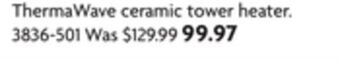 Home Hardware Thermawave ceramic tower heater offer