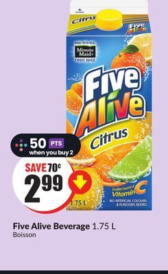 FreshCo Five alive beverage 1.75 l offer