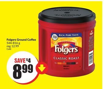FreshCo Folgers ground coffee 544-816 g offer
