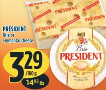 Marché Adonis Président brie or emmental cheese offer