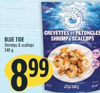 Marché Adonis Blue tide shrimp & scallops offer