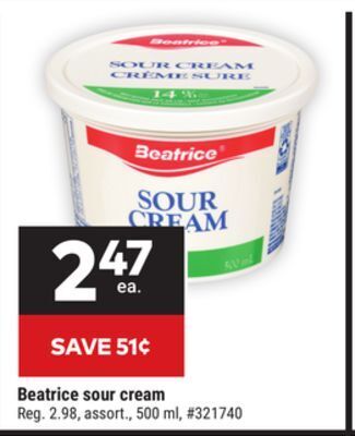 Giant Tiger Beatrice sour cream offer