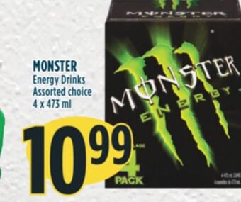 Marché Adonis Monster energy drinks offer