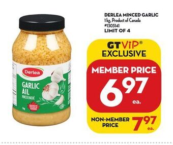 Giant Tiger Derlea minced garlic offer