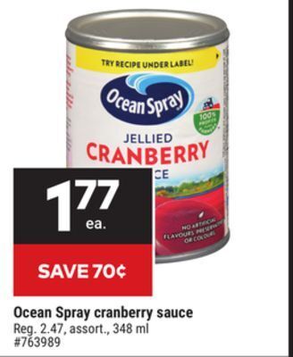 Giant Tiger Ocean spray cranberry sauce offer