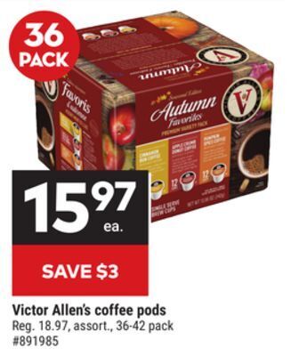 Giant Tiger Victor allen's coffee pods offer