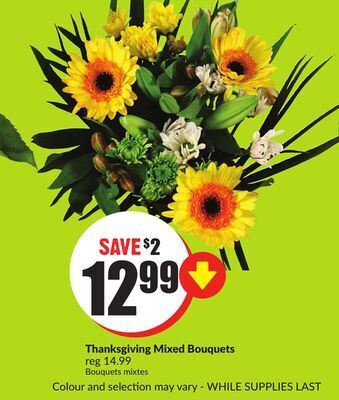 Chalo FreshCo Thanksgiving mixed bouquets offer