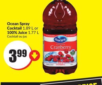 Chalo FreshCo Ocean spray cocktail 1.89 l or 100% juice 1.77 l offer
