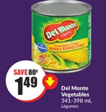 Chalo FreshCo Del monte vegetables 341-398 ml offer