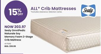Babies 'R' Us Sealy omnipedic naturale soy memory foam 2-stage crib mattress offer