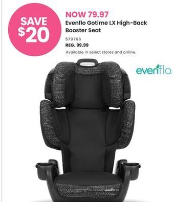 Babies 'R' Us Evenflo gotime lx high-back booster seat offer
