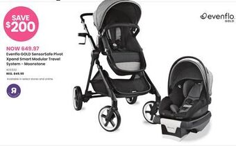Babies 'R' Us Evenflo gold sensorsafe pivot xpand smart modular travel system - moonstone offer
