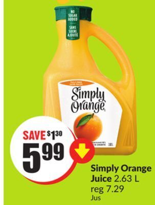 Chalo FreshCo Simply orange juice 2.63 l offer