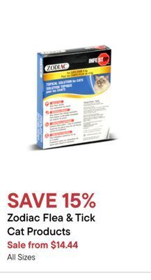 Petvalu Zodiac flea & tick cat products offer