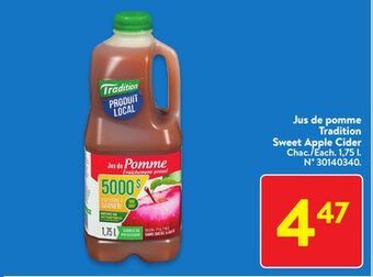 Walmart Tradition sweet apple cider offer