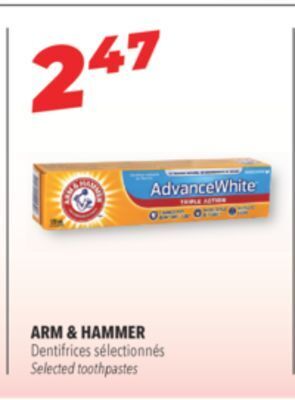Familiprix Arm & hammer selected toothpaste offer