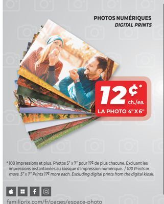 Familiprix Digital prints offer