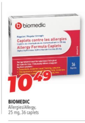 Familiprix Biomedic allergy, 25 mg, 36 caplets offer