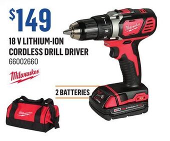 Canac Milwaukee 18 v lithium-ion cordless drill driver offer