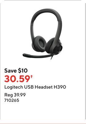 Staples Logitech usb headset h390 offer