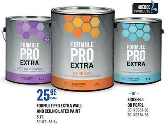 Canac Formule pro extra wall and ceiling latex paint 3.7 l offer