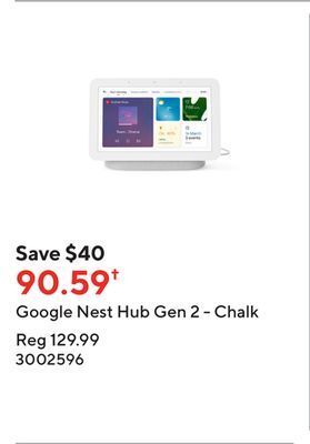 Staples Google nest hub gen 2 - chalk offer
