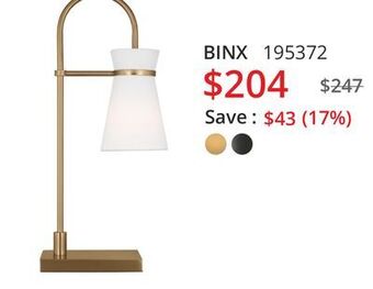 Multi Luminaire Binx table lamp offer