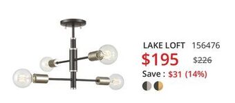 Multi Luminaire Lake loft flush mount offer