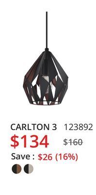 Multi Luminaire Carlton 3 offer