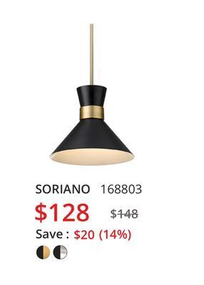 Multi Luminaire Soriano single pendant light offer