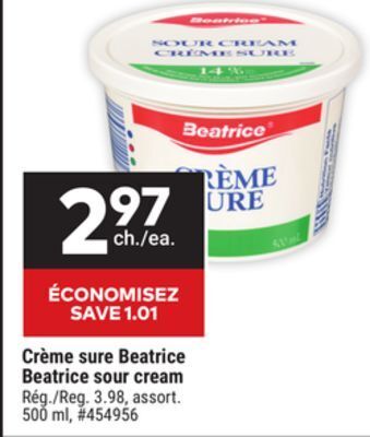 Giant Tiger Beatrice sour cream offer