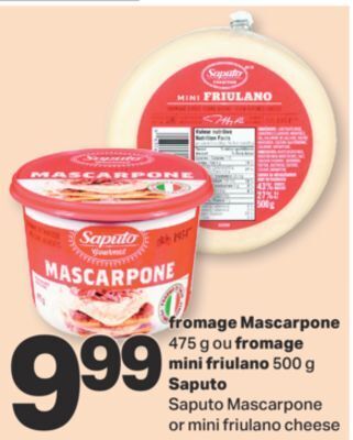 L'Intermarché Fromage mascarpone 475 g ou fromage mini friulano 500 g offer