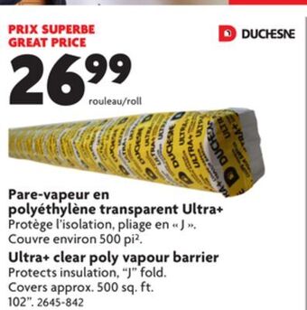 Home Hardware Ultra+ clear poly vapour barrier offer