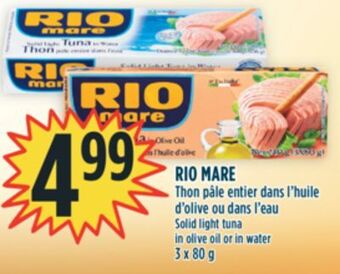 Marché Adonis Rio mare thon pâle entier dans l'huile d'olive ou dans l'eau offer