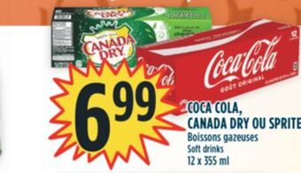 Marché Adonis Coca cola, canada dry ou sprite boissons gazeuses offer
