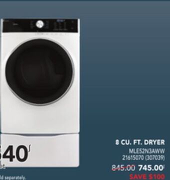 Réno Dépôt Midea 8 cu. ft. dryer offer