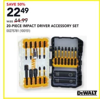 Réno Dépôt Dewalt 20-piece impact driver accessory set offer