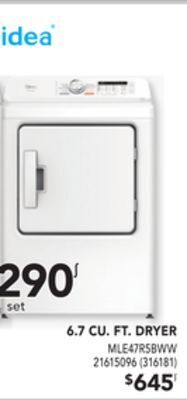 Réno Dépôt Midea 6.7 cu. ft. dryer offer