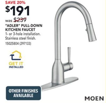 Réno Dépôt Moen adler pull-down kitchen faucet offer