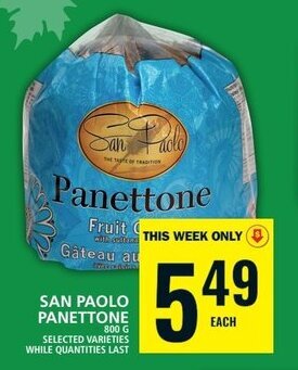 Food Basics SAN PAOLO PANETTONE 800G offer