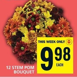 Food Basics 12 STEM POM BOUQUET offer