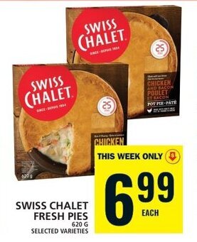 Food Basics SWISS CHALET FRESH PIES 620G offer