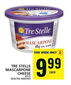 Food Basics TRE STELLE MASCARPONE CHEESE 475G offer