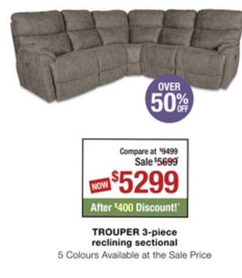 La Z Boy Trouper 3-piece reclining sectional offer