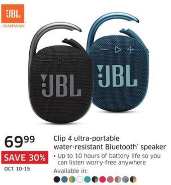 The Source Jbl clip 4 ultra-portable water-resistant bluetooth speaker offer