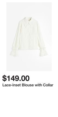 H&M Lace-inset blouse with collar offer