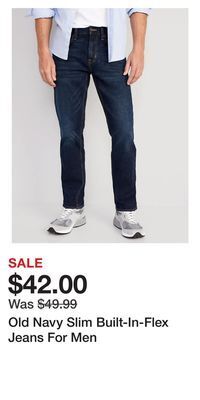 Old Navy Old navy slim built-in-flex jeans for men offer