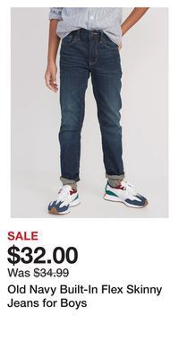 Old Navy Old navy built-in flex skinny jeans for boys offer
