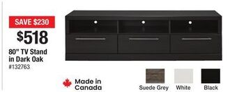 Bad Boy Superstore 80 tv stand in dark oak offer