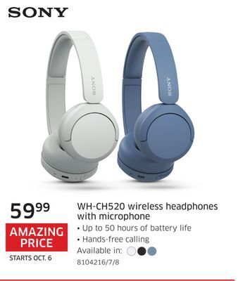 The Source Sony wh-ch520 wireless headphones with microphone offer